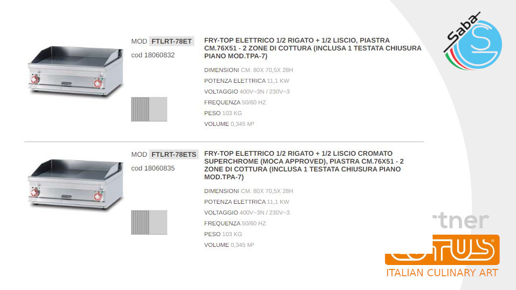 PRODOTTO/I: Fry-top elettrici LINEA 70 SUPERLOTUS TOP LOTUS