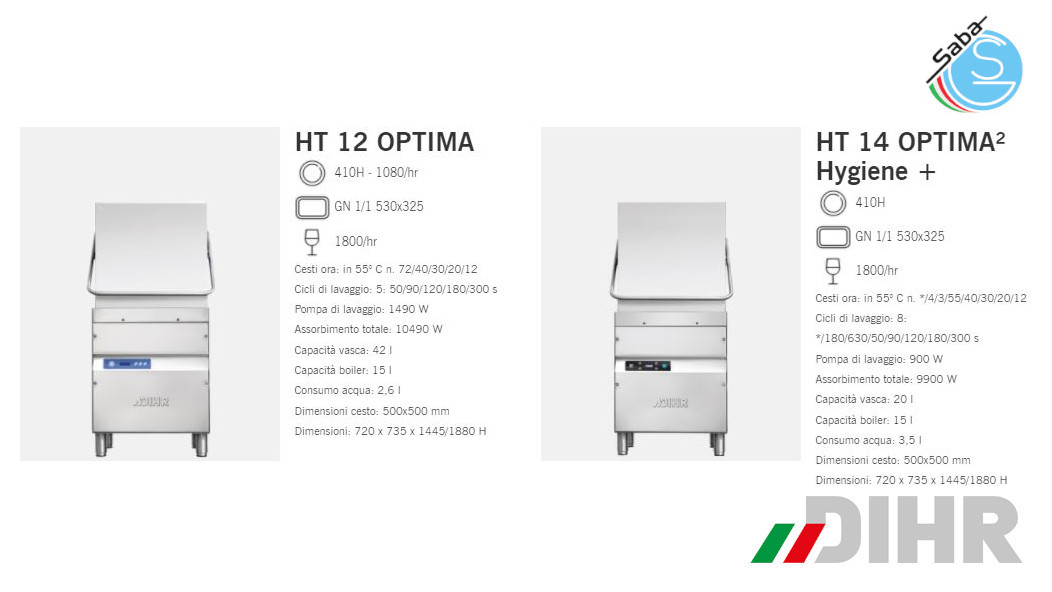 PRODOTTO/I: Lavastoviglie a capotta cappotta capottina cappottina serie HT DIHR