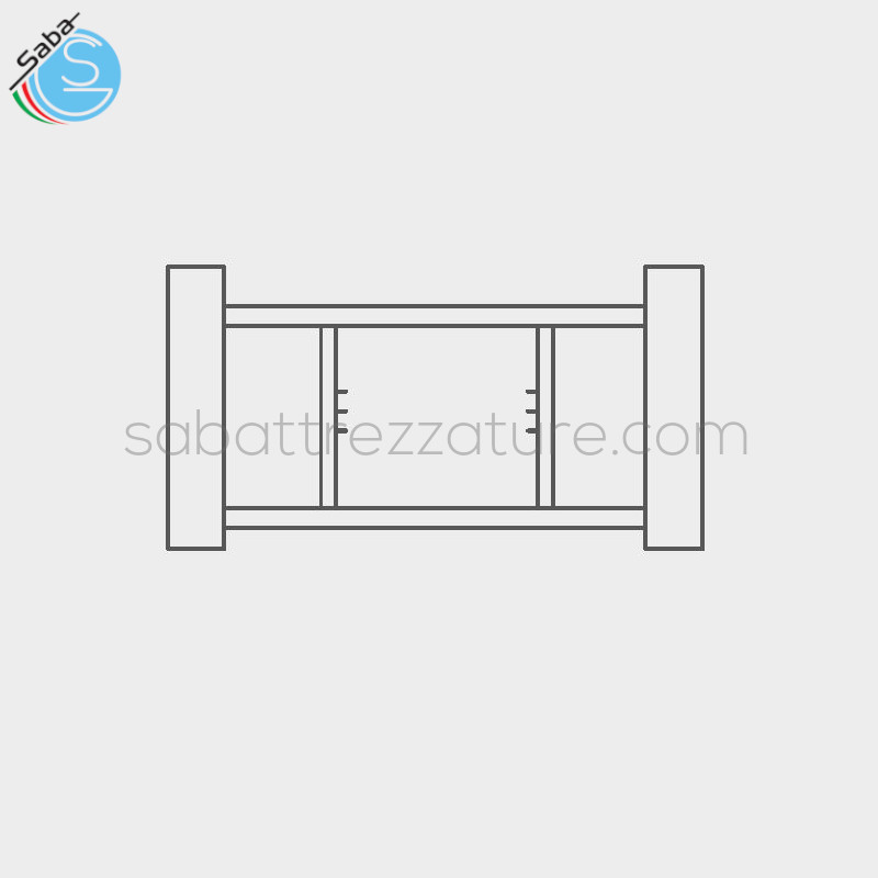 OFFERTA: Supporto per forno VS70 VISOR ITALFORNI - 6 coppie di guide per teglie 60x40 cm - Dimensioni esterne L145xP100xH86/70/50 cm