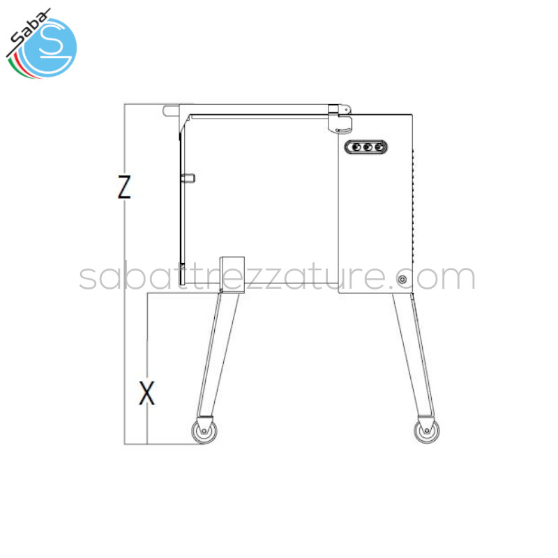 OFFERTA: Gambe medie con ruote per Mescolatore da banco La Felsinea ME 30 M - Altezza rialzo mescolatore : + 440 mm - Peso Kg 8,00 (2 x 4)