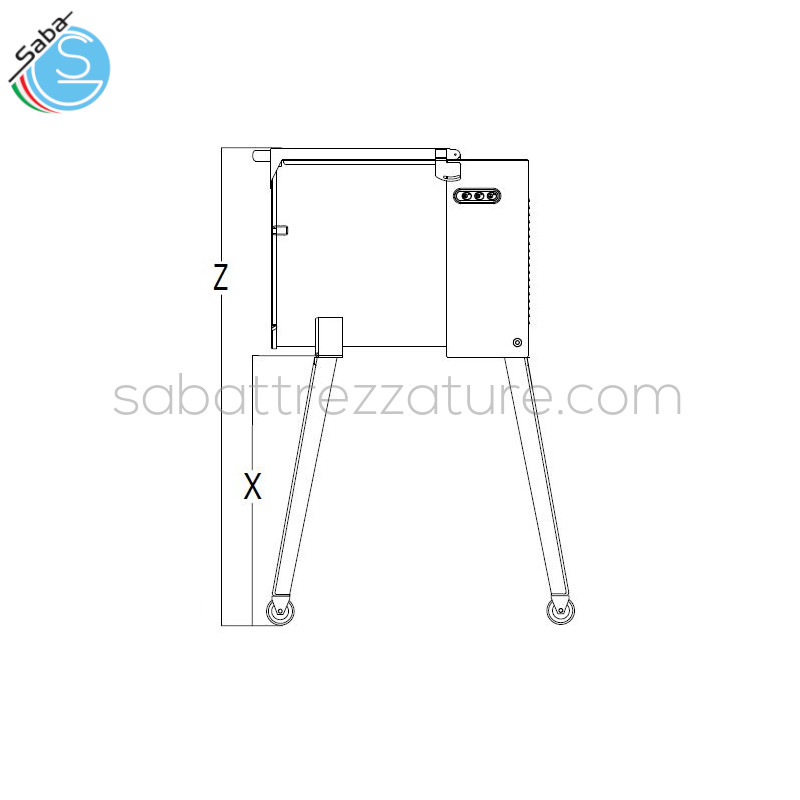 OFFERTA: Gambe alte con ruoteper Mescolatore da banco La Felsinea ME 30 M - Altezza rialzo mescolatore : + 610 mm - Peso Kg 12,00 (3 x 4)