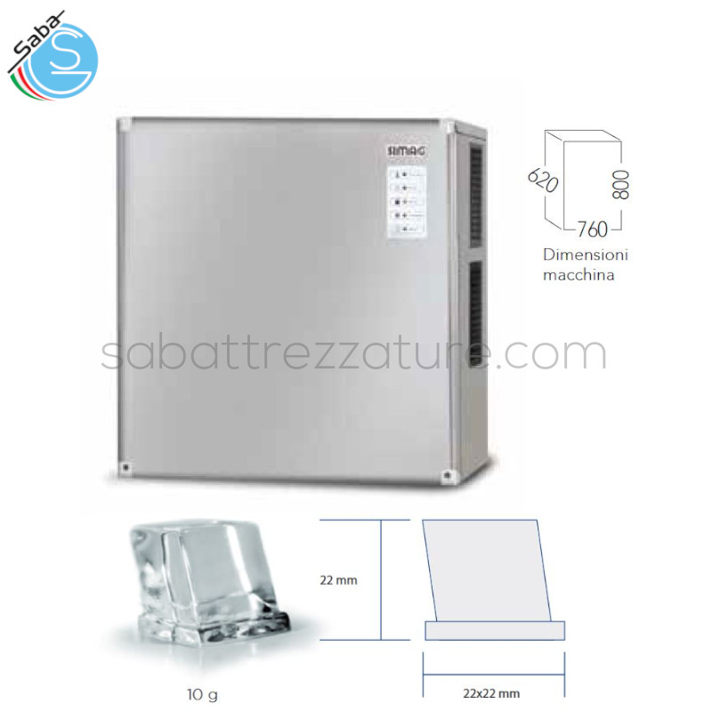 OFFERTA: Fabbricatore di Ghiaccio 440 kg modulare - Produzione kg/giorno 10°C/10°C 430 - TIPO DI GHIACCIO Cubetto DICE 10g 22x22x22 mm - Dimensioni nette LxPxA 760 x 620 x 800 mm - Peso netto 103 kg - Alimentazione Monofase