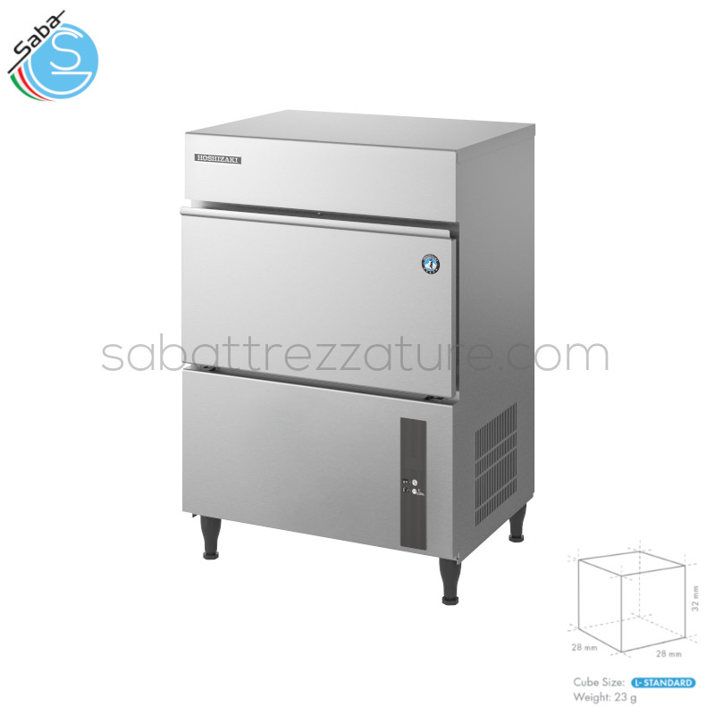 OFFERTA: Fabbricatore di ghiaccio a cubetti Hoshizaki IM-65WNE-HC - Raffred. ad Acqua - Dim. L x P x H (mm), senza piedi 633 x 506 x 840 - Capac. di produz. (kg/24h) 60 - Capac. contenitore (kg) circa 26 - Dim. cubetto L (28 x 28 x 32mm) - Alim. Monofase