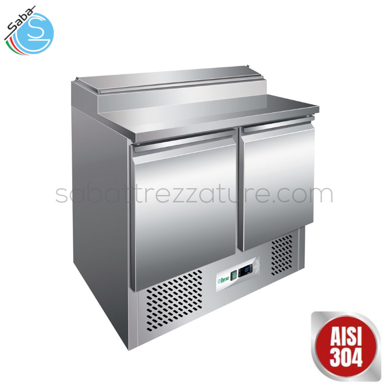 OFFERTA: Saladette refrigerata in Acciaio Inox AISI 304 per insalate GN1/1 statica G-PS200 - Dimensioni esterne 900 x 700 x 1010(h) mm - Temperatura di lavoro +2°C/+8°C - Capacità n.5 x GN1/6 254 L - Assorbimento (W) 155 - Tensione 220-240V / 50Hz