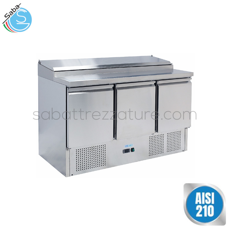 OFFERTA: Saladette refrigerata in Acciaio Inox AISI 210 per insalate GN1/1 statica G-PS300-FC - Dimensioni esterne 1365 x 700 x 970(h) mm - Temperatura di lavoro +2°C/+8°C - Capacità n.8 x GN1/6 392 L - Assorbimento (W) 235 - Tensione 220-240V / 50Hz