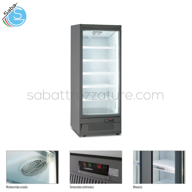 OFFERTA: Armadio murale no frost -22 °C / -18 °C MR 75 BT1 GRY - Dim. Est. mm 750 x 760 x 1997 - Volume Netto Lt. 425 - Illum. 2 Led verticali - Mensole (LxP) N° 5 mm 610 x 473 - Peso Netto Kg 150 - Alim. Monofase