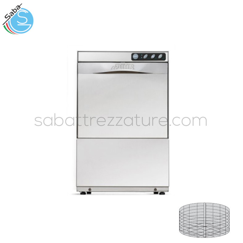 OFFERTA: Lavabicchieri professionale elettromeccanica in acciaio inox AISI 304 - 1 Programma - Alim. Monofase - Potenza 2,6 kW - Altezza bicchiere 275 mm - Cesto bicchieri tondo Ø 370x120H mm - Dimensioni 420x490x650H mm - Peso 30 kg