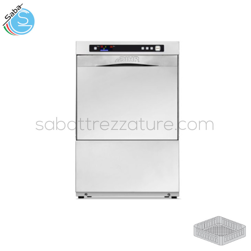 OFFERTA: Lavabicchieri professionale elettronica in acciaio inox AISI 304 - 4 Programmi - Alim. Monofase - Potenza 3,2 kW - Altezza bicchiere 305 mm - Cesto bicchieri quadro 400x400x135H mm - Dimensioni 450x535x700H mm - Peso 37 kg