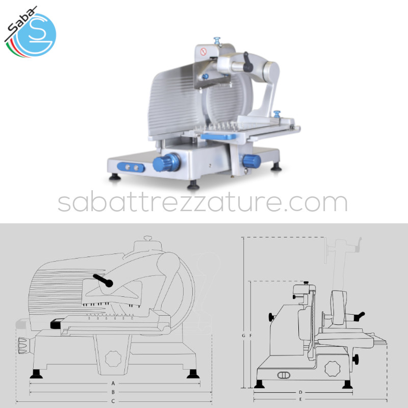 OFFERTA: Affettasalumi verticale AF370VS TOP SWEDLINGHAUS - Capacità taglio 330x260 mm | ø 260 mm - Spessore di taglio 0÷24 mm - Peso 49 kg - Motore 0,37 kw - Lama diametro 370 mm - Dimensioni piatto 370x310 mm - Alimentazione monofase