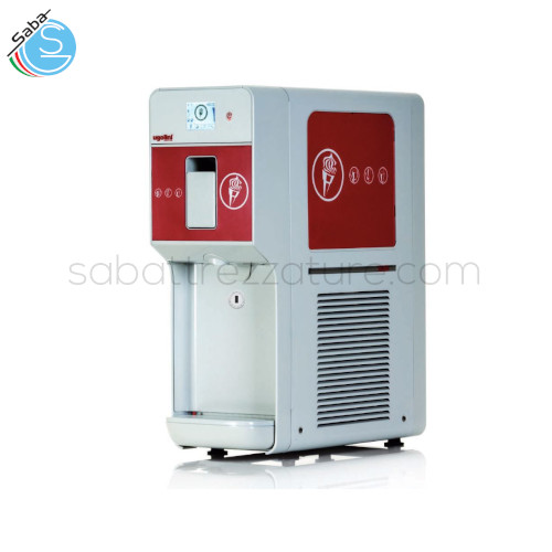 Macchina per gelato professionale Quick-GEL - Capacità contenitore l 4 - Capacità evaporatore l 2 - Dimensioni L 26 x P 57 x H 72 cm - Alimentazione monofase - Peso netto Kg 50