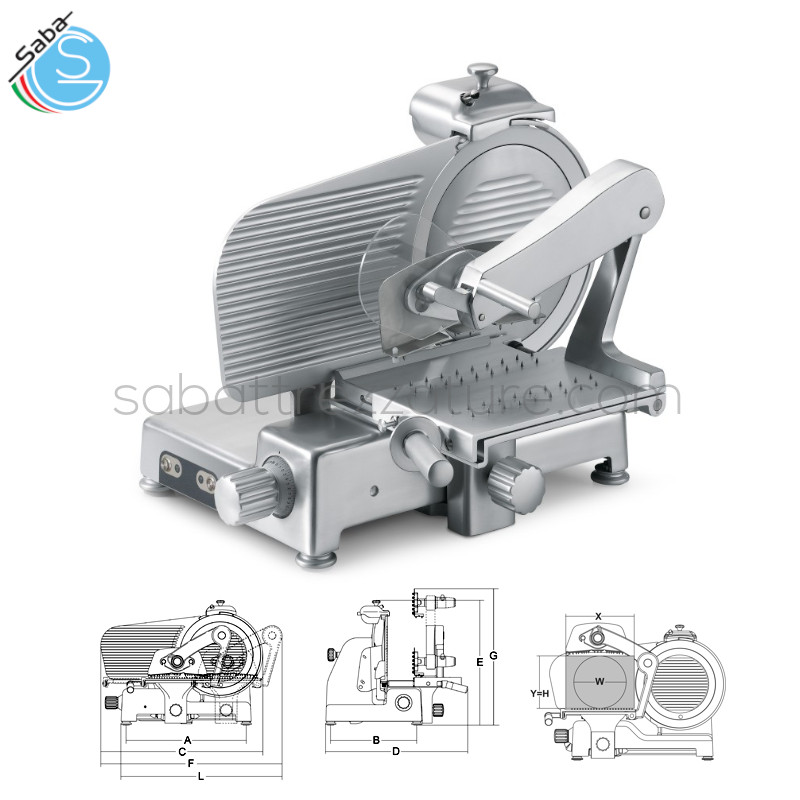 OFFERTA: Affettasalumi ZIRCONIA LX 300 S - ø Lama mm 300 - inch. 12 - Motore watt 275 - Hp 0,37 - Spessore di taglio mm 29 - Corsa carrello mm 310 - Piatto mm 300x270 - Peso netto kg 36,5 - Alimentazione monofase