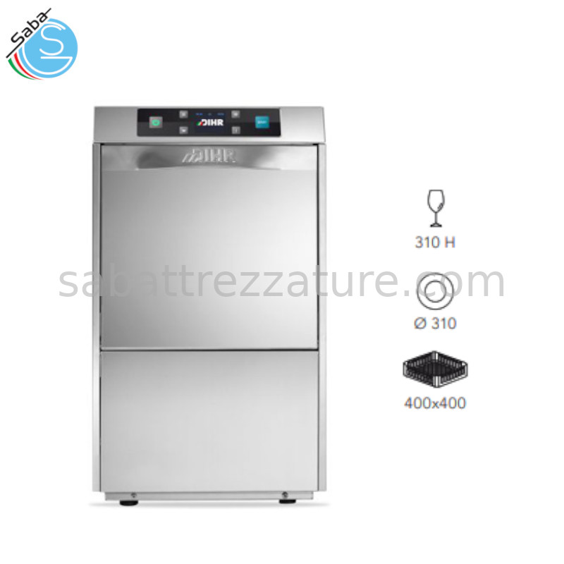 OFFERTA: LAVASTOVIGLIE OPTIMA 400 DIHR - 8 Programmi - Monofase - Potenza 3,25 kW - Altezza bicchiere 310 mm - Ø Piatto 310 mm - Cesto 400x400x135H mm - Dim. macchina 460x550x780H mm - Peso 47 kg