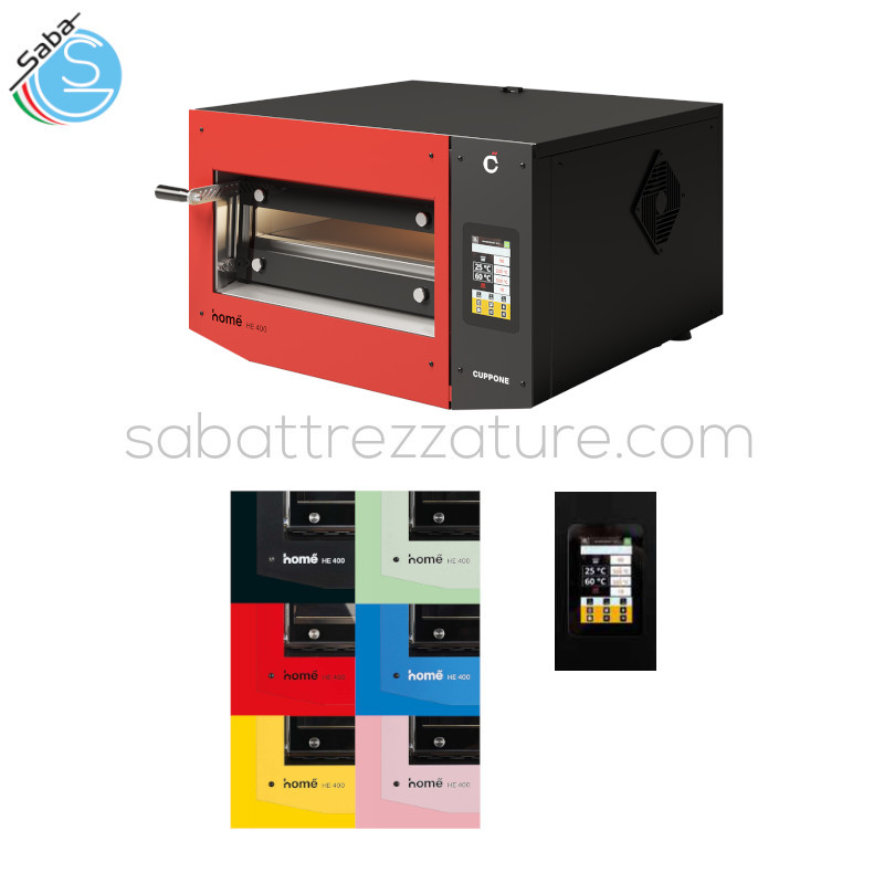 OFFERTA: Forno elettrico digitale HE 400 1TSN CUPPONE - Piano di cottura in pietra refrattaria - Capacità di cottura pizze 1 400x400 mm - Dim. esterne LxPxH 660x590x395 mm - Produttività oraria 20 - Monofase - Assorb. max kw 2,8 - Consumo medio kwh 1,7