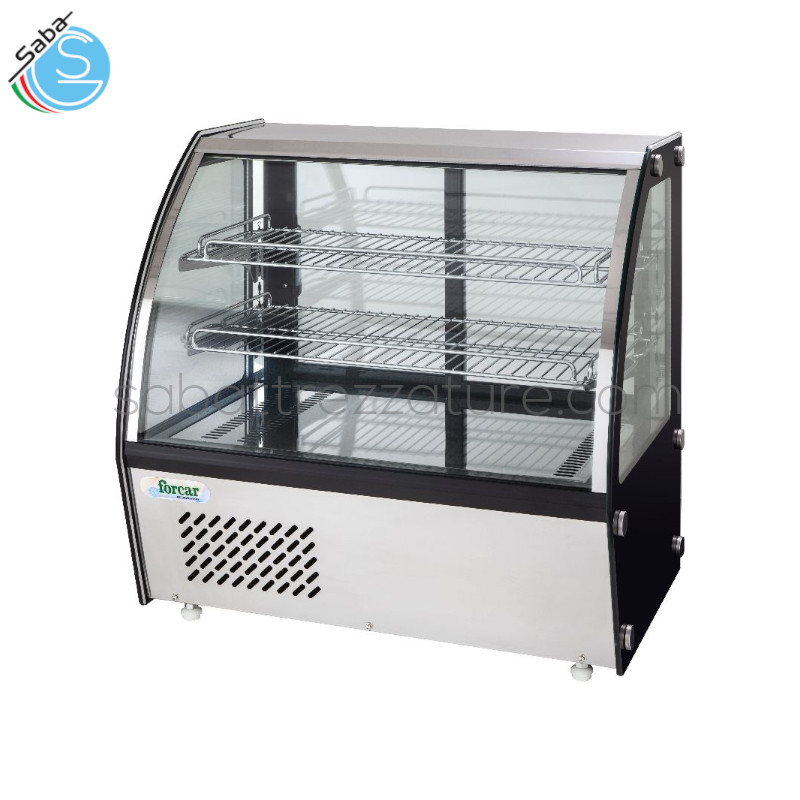 OFFERTA: Espositore refrigerato vetro curvo ventilati G-VPR100 FORCAR – Tem. di lavoro +2°C/+8°C - Dim. esterne 695 x 462 x 670(H) mm - Dim.interne 663 x 380 x 384(H) mm - Cap. 100 L - Refrigerazione ventilata - Assorbimento (W) 150 - Peso (Kg) 57