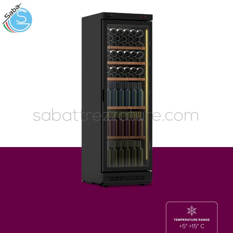 OFFERTA: VETRINA MONO-TEMPERATURA PER VINI CUVEE 400 MONDIAL - Temperatura +5°C +15°C - Gas refrigerante R600a - Dimensioni (l x p x h) 590 x 653 x 1867 mm - Peso netto 69.00 kg - Volume netto 365.00 l - Potenza 130.00 W - Ripiani 5 rimovibili