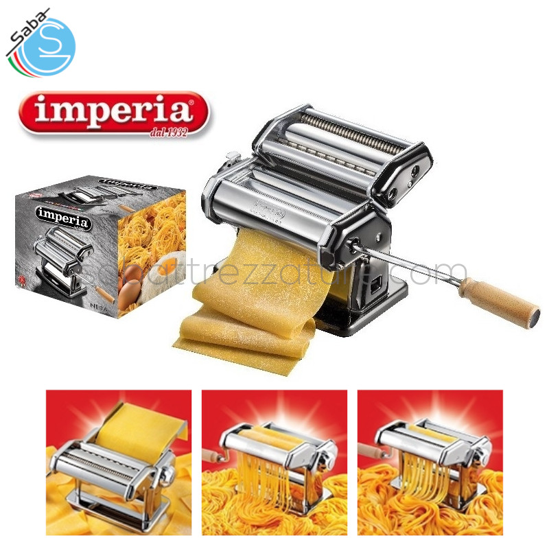 OFFERTA: Macchina per pasta manuale Imperia iPasta la NERA 119 - Permette di preparare la sfoglia in sei diversi spessori e due tipi di pasta: tagliatelle e fettuccine.