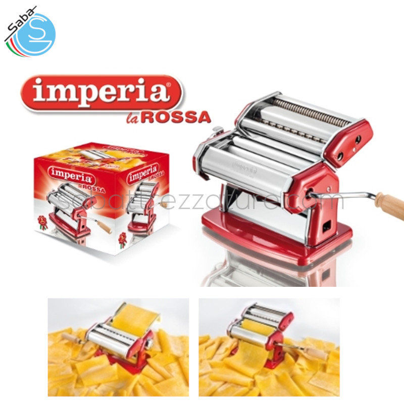 OFFERTA: Macchina per pasta manuale Imperia iPasta la Rossa 120 - Permette di preparare la sfoglia in sei diversi spessori e due tipi di pasta: tagliatelle e fettuccine.