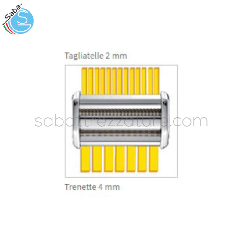 OFFERTA: Accessorio per il taglio della pasta in 2 formati: tagliatelle (2 mm) e trenette (4 mm).