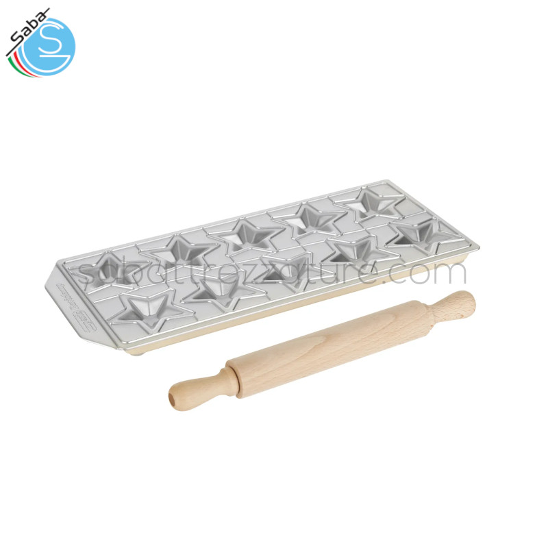 OFFERTA: Imperia RAVIOLAMP n. 10 ravioli stelline + Mattarello in legno