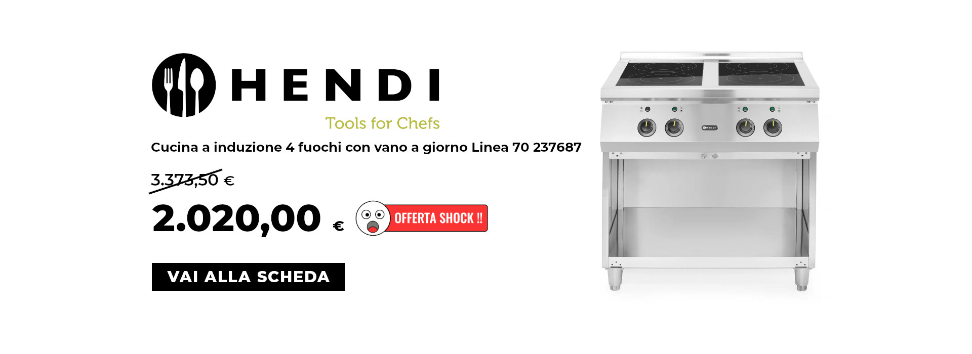 Cucina a induzione 4 fuochi HENDI